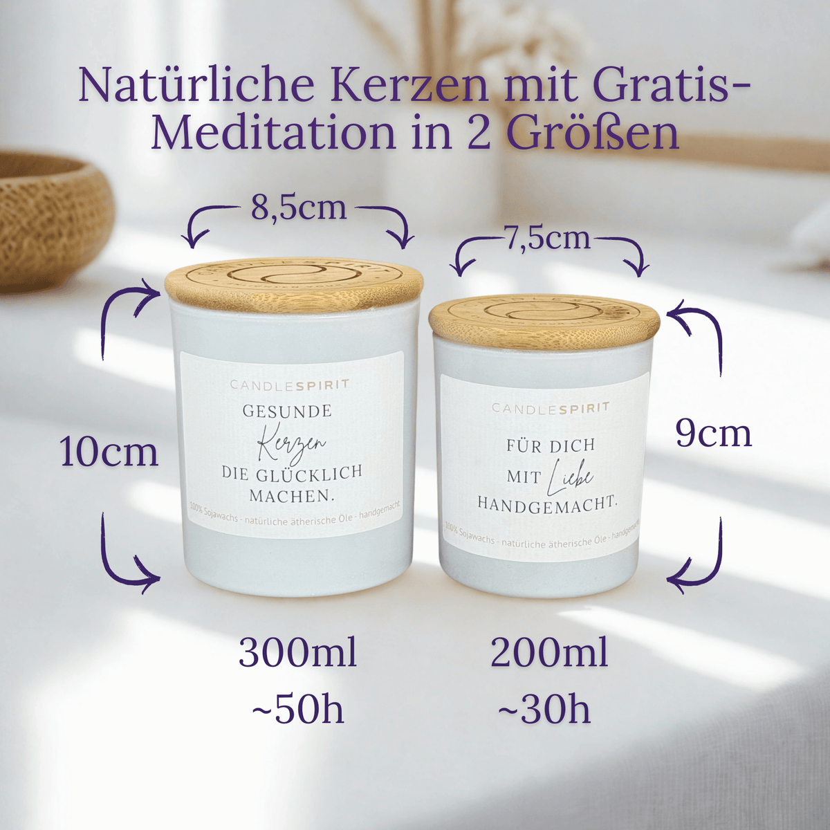 Sternzeichen "Krebs" | Duftkerze mit ätherischen Ölen & Audio-Meditation