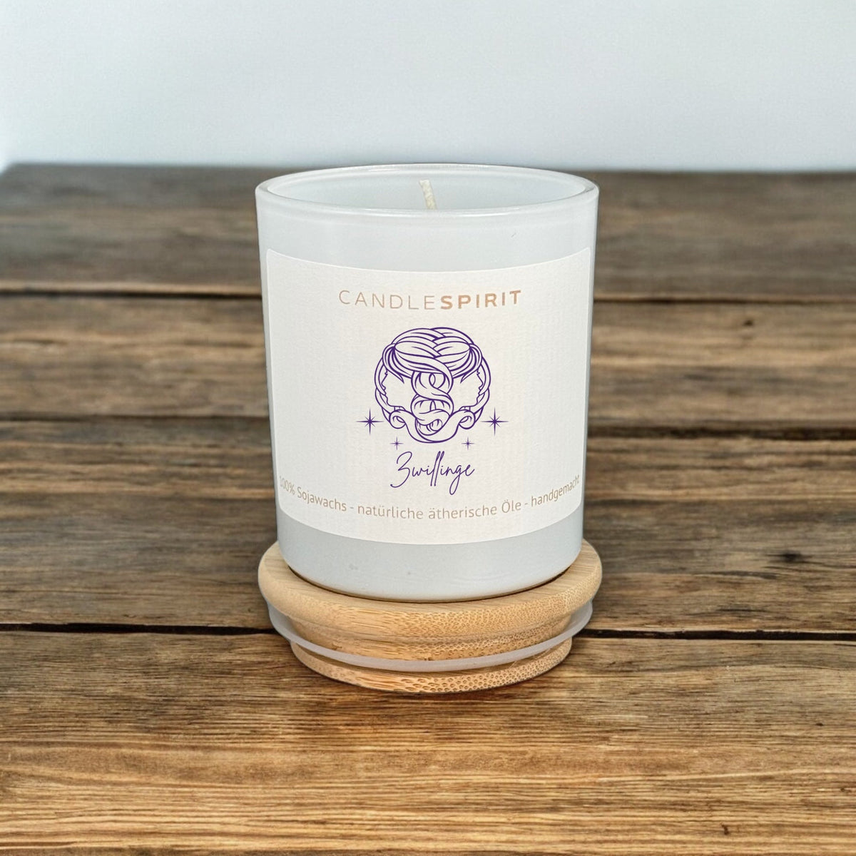 CANDLESPIRIT Duftkerze Sternzeichen "Zwillinge" | reine ätherische Öle & Gratis-Meditation Ansicht 2