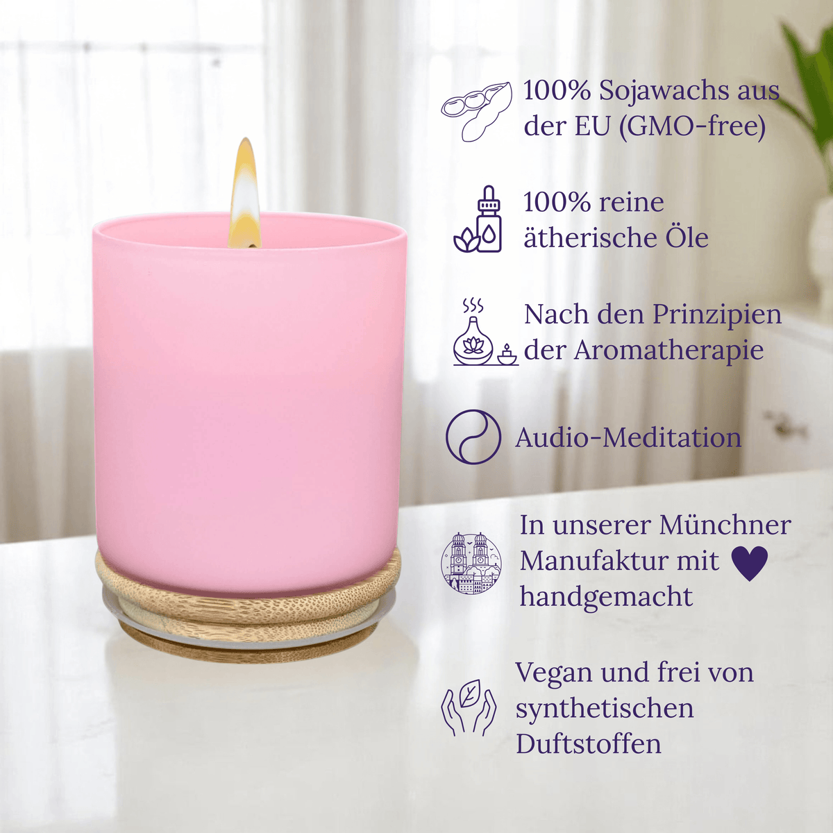 CANDLESPIRIT Aromatherapie Duftkerze Rose Sonderedition USP