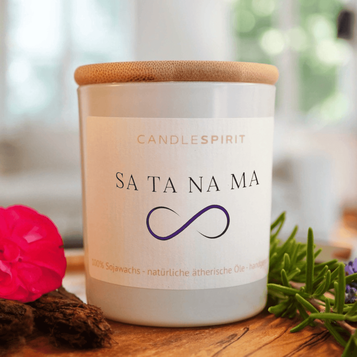 Duftkerze "SA TA NA MA" mit ätherischen Ölen & Audio-Meditation