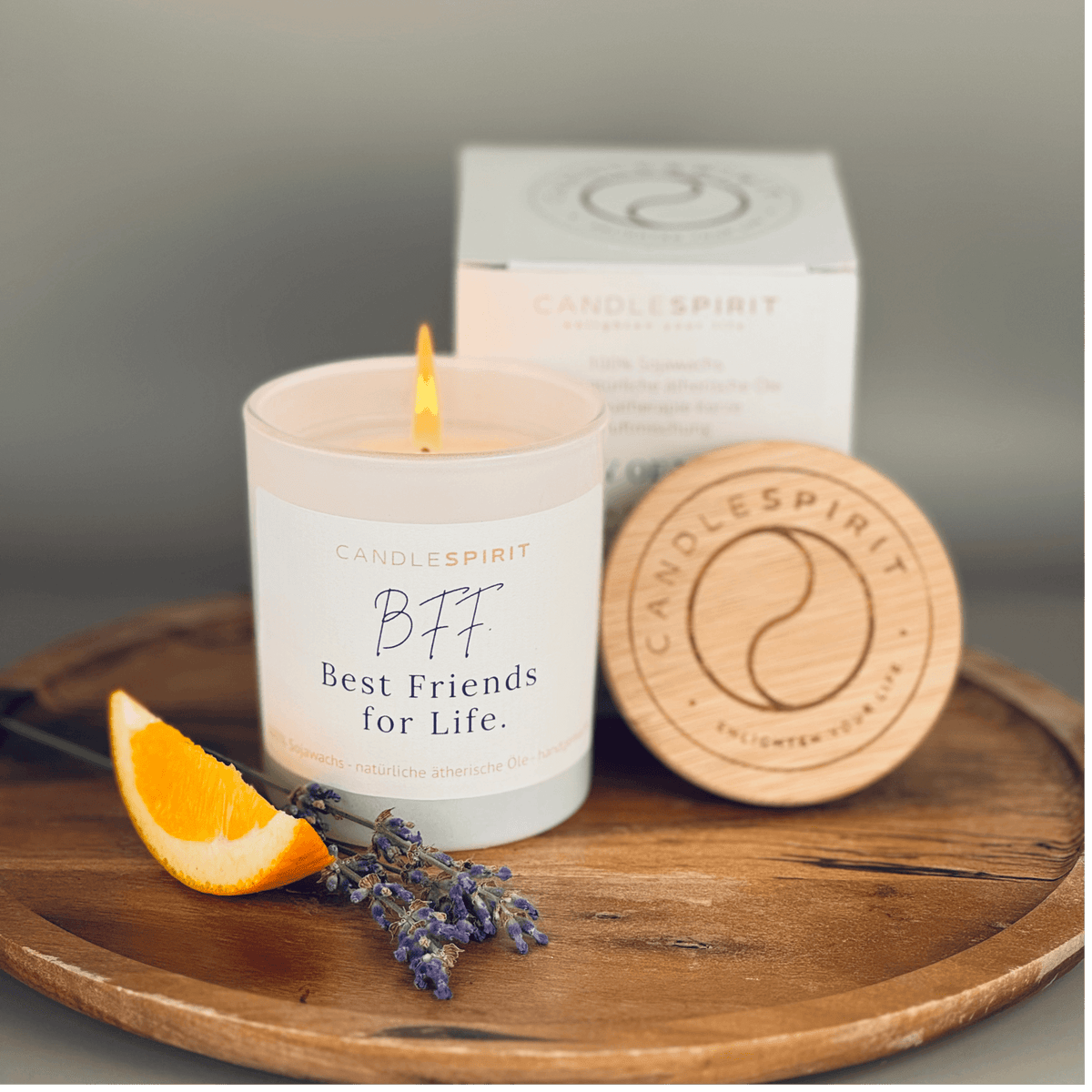 Duftkerze "BFF. Best Friends for Life" mit ätherischen Ölen & Audio-Meditation