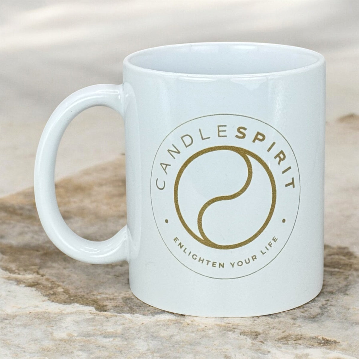 CANDLESPIRIT Tasse für mehr Gelassenheit: "Inhale, Exhale - Repeat" Buddha Rückansicht