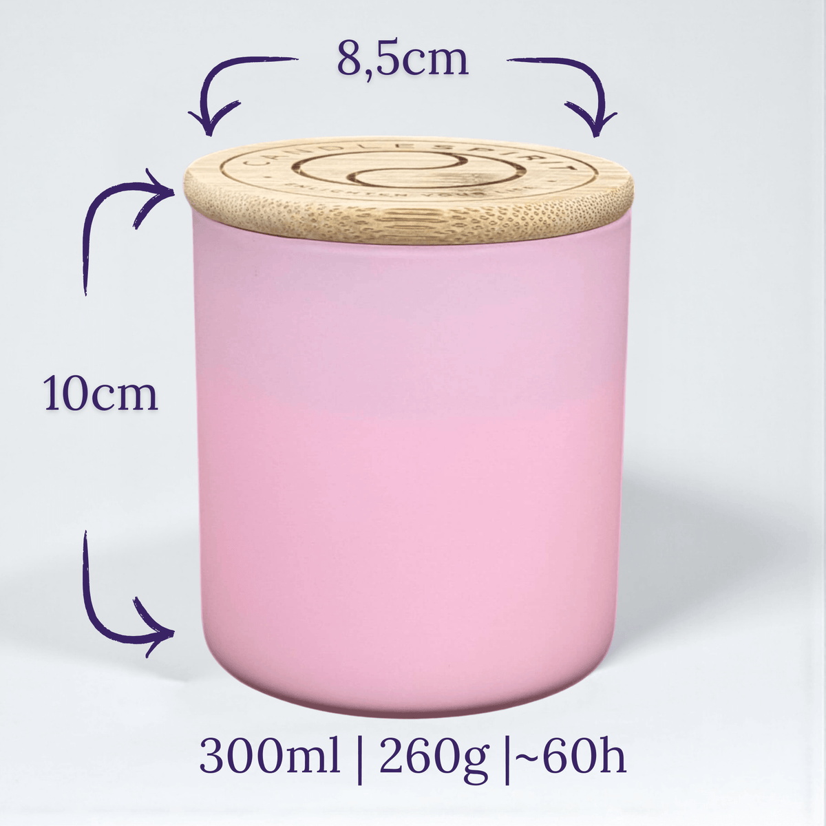 CANDLESPIRIT Aromatherapie Duftkerze Rose Sonderedition Größe