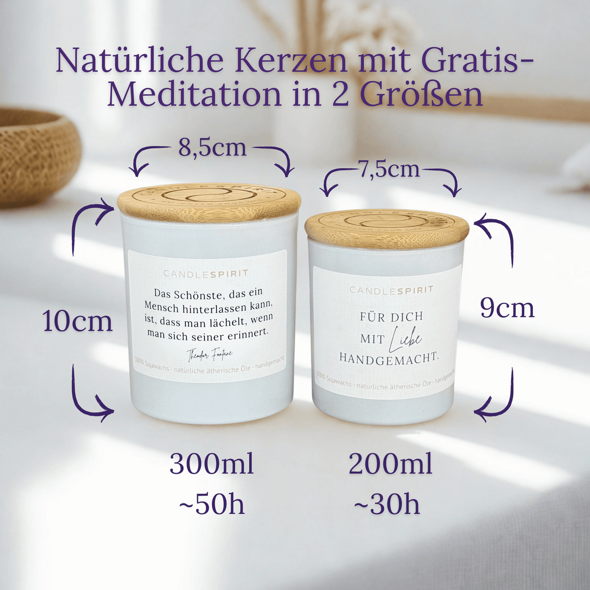 Audio-Duftkerze von CANDLESPIRIT in 2 Größen