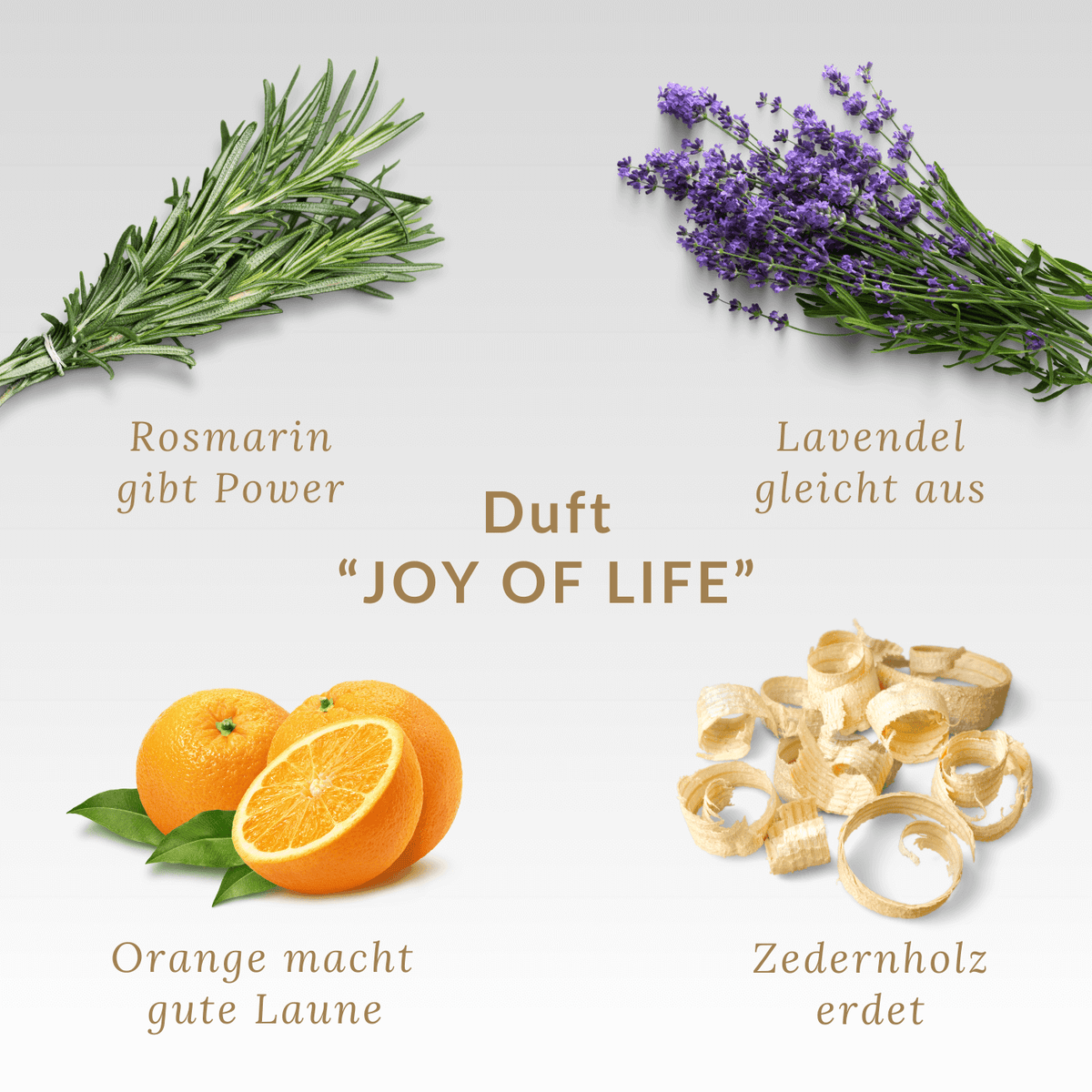 Duftkerze "Shine-JOY OF LIFE" riecht fruchtig-frisch nach Orange & Rosmarin & Audio-Meditation | ca. 45h Brenndauer