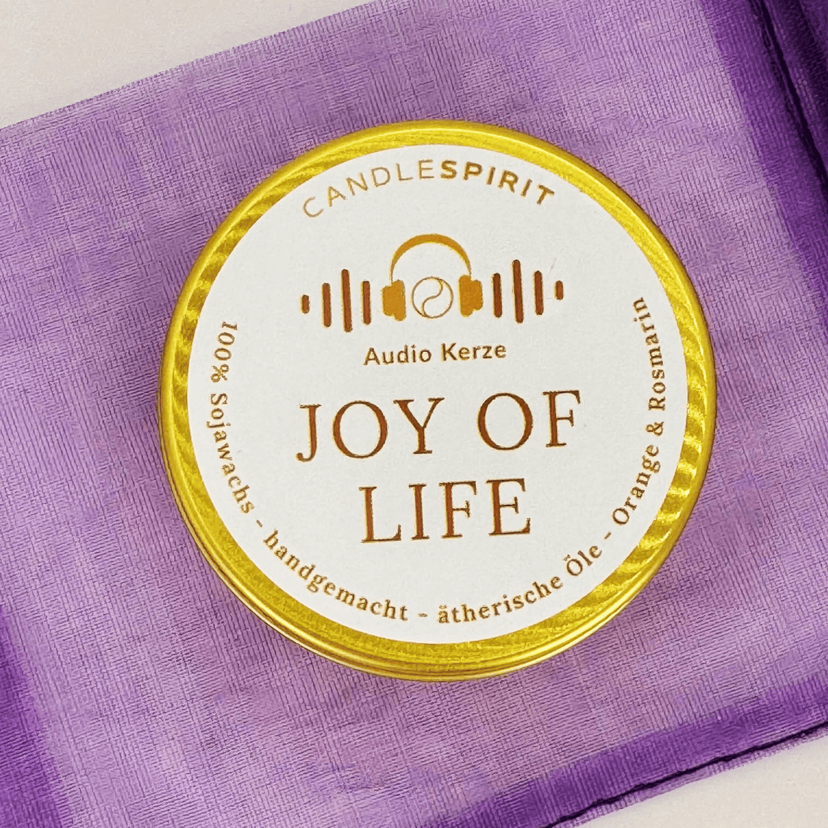 JOY OF LIFE Audio-Duftkerze in Reisegröße