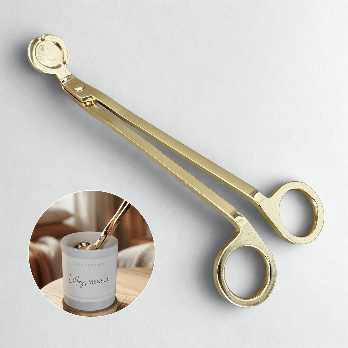 Dochtschere für Kerzen / Kerzenschere Gold oder Silber
