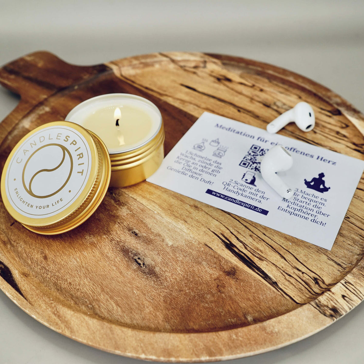 Geschenkeset: Duftkerze 40g & Soulkarte „You are beautiful, you are fabulous, you are loved“
